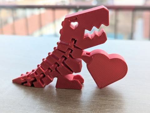 Valentine Flexi T-Rex, 3D printed