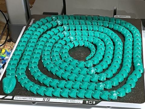 Longboi Snake (10 ft), 3D printed
