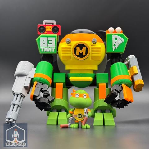 Michelangelo Wreckers Mech, 3D printed